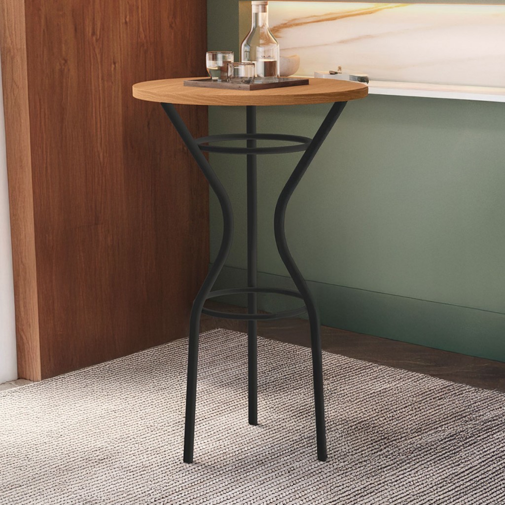 Mesa Bistrô Siara Preto Fosco/Canela - Kappesberg em Oferta na Shopee