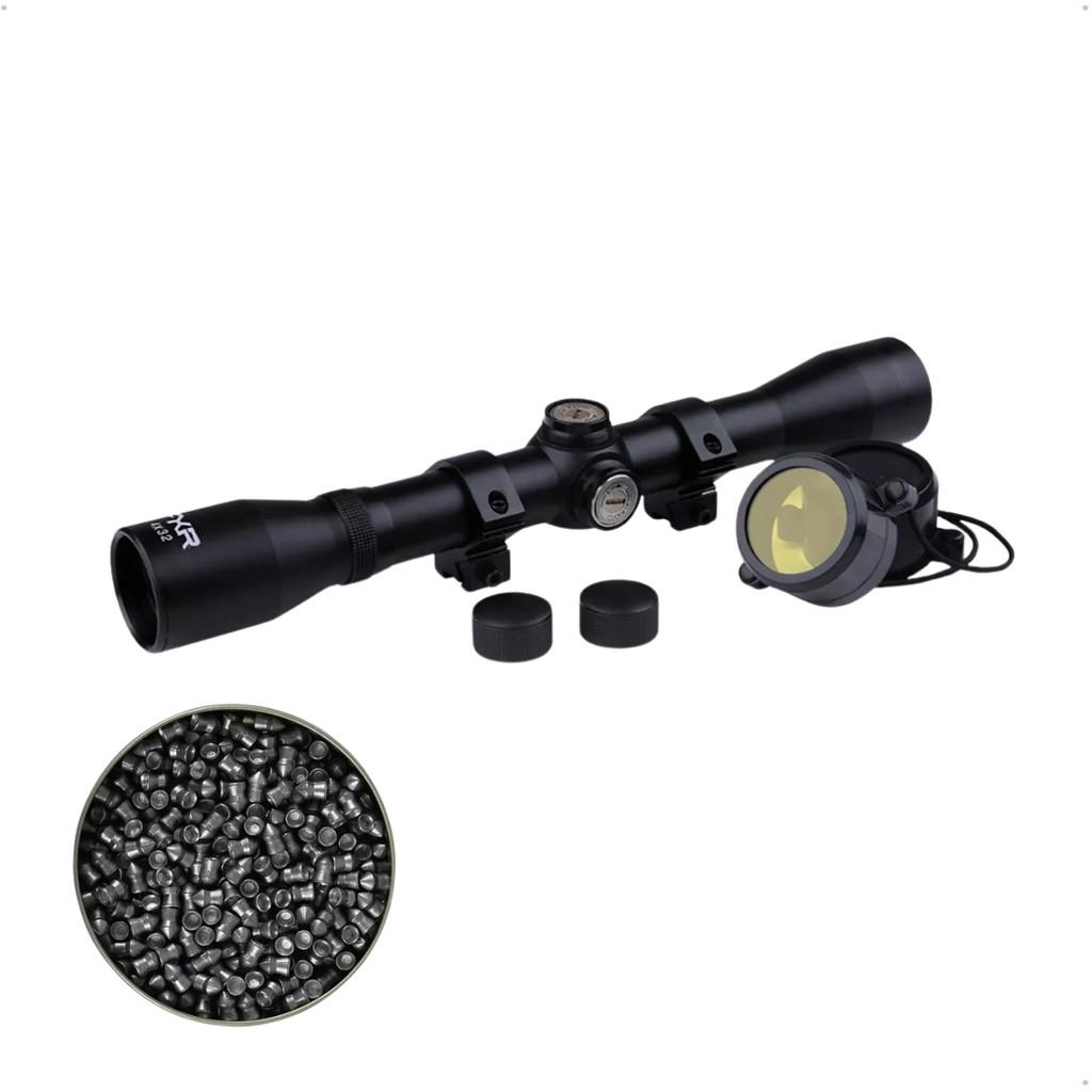 Luneta Fixxar 4x32 Mount 22mm Carabina Aisorft+Chumbinho 5,5