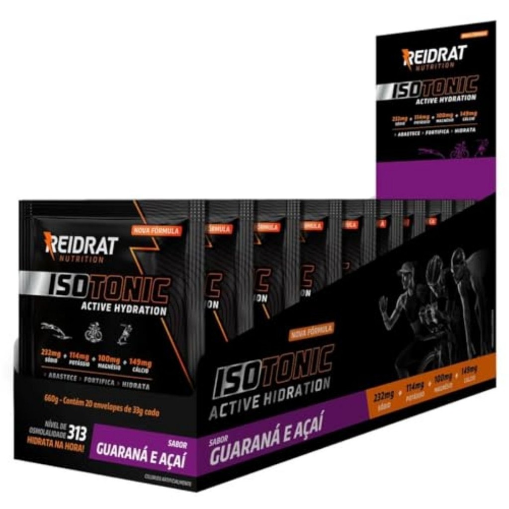 Isotônic Caixa com 20 Unidades de 33g Reidrat Nutrition Guaraná Com Açaí em Oferta na Shopee