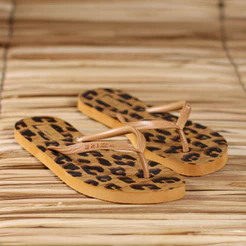Chinelo Brizza Arezzo Animal Print Marrom - Feminino