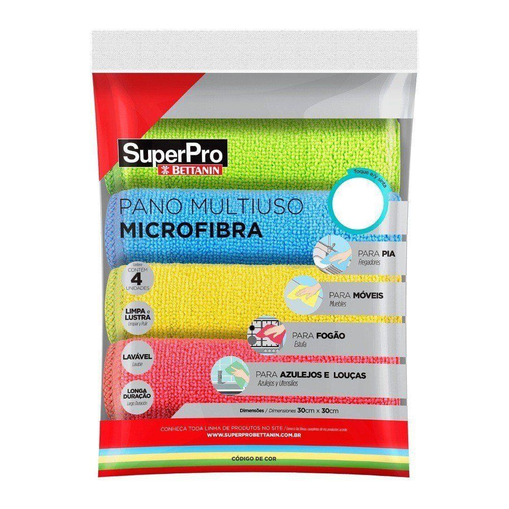 Pano Microfibra Multiuso 4un SuperPro - Home & Living