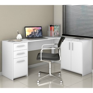 Mesa para Computador de Canto 2 Gavetas Office Notável Móveis em Oferta na Shopee