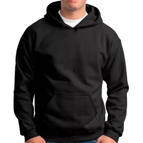 Blusa Moletom Canguru Básico Liso Com Capuz E Bolso Canguru