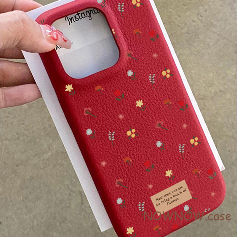 Para IPhone 16 15 14 13 12 11 Pro Max X XR XS 7 8 Plus Simples Padrão De Couro floral Caso De Telefone Capa Macia