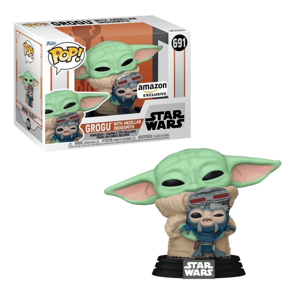 Boneco Funko Pop! Star Wars Mandalorian Grogu c/ Droidsmith em Oferta na Shopee