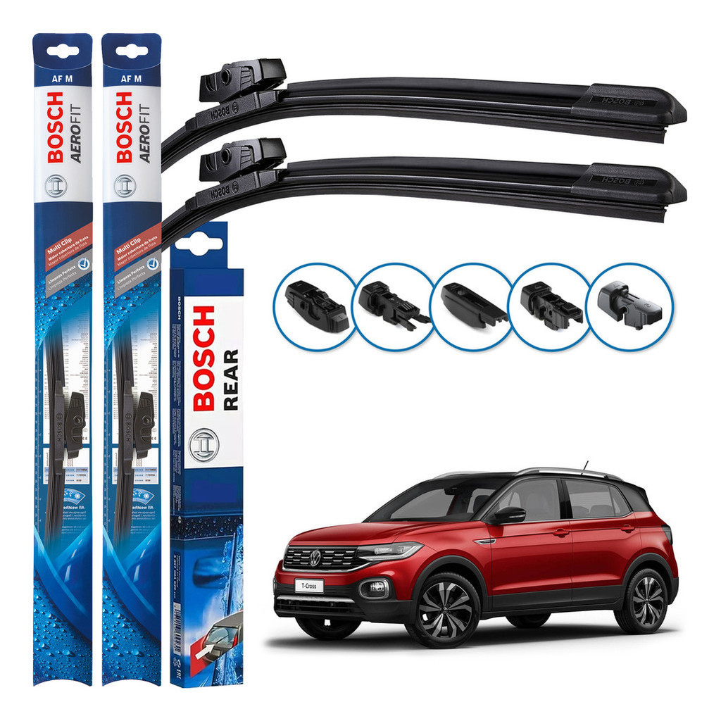 Kit 3 Palhetas Dianteiras Multiclip + Traseira REAR Original Bosch Volkswagen T-cross 2019 A 2024 em Oferta na Shopee