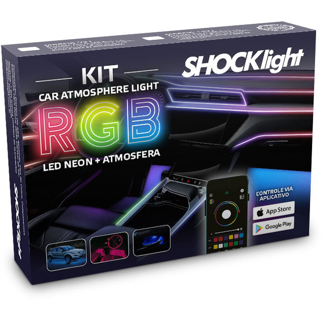 Kit Led Atmosfera Nano Rgb Painel Neon 14x1 12v Shocklight em Oferta na Shopee