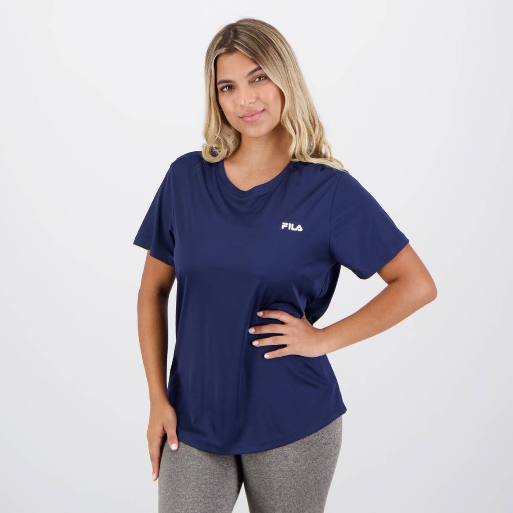 Camiseta Fila Basic Sports Polygin Feminina Marinho em Oferta na Shopee