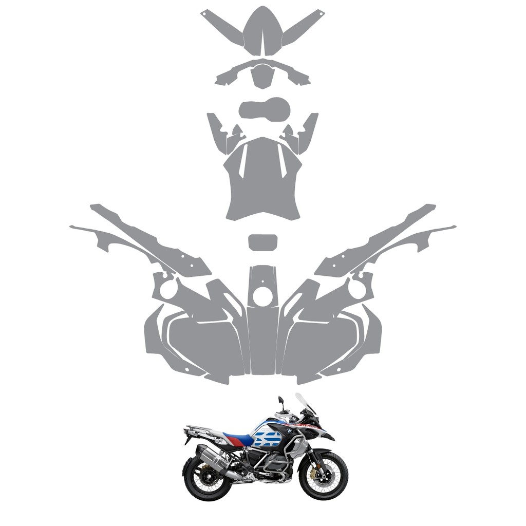 Película PPF Proteção Kit Full Moto BMW R 1250 GS Adventure 2018 2019 2020 2021 2022 2023 2024 2025 TPU