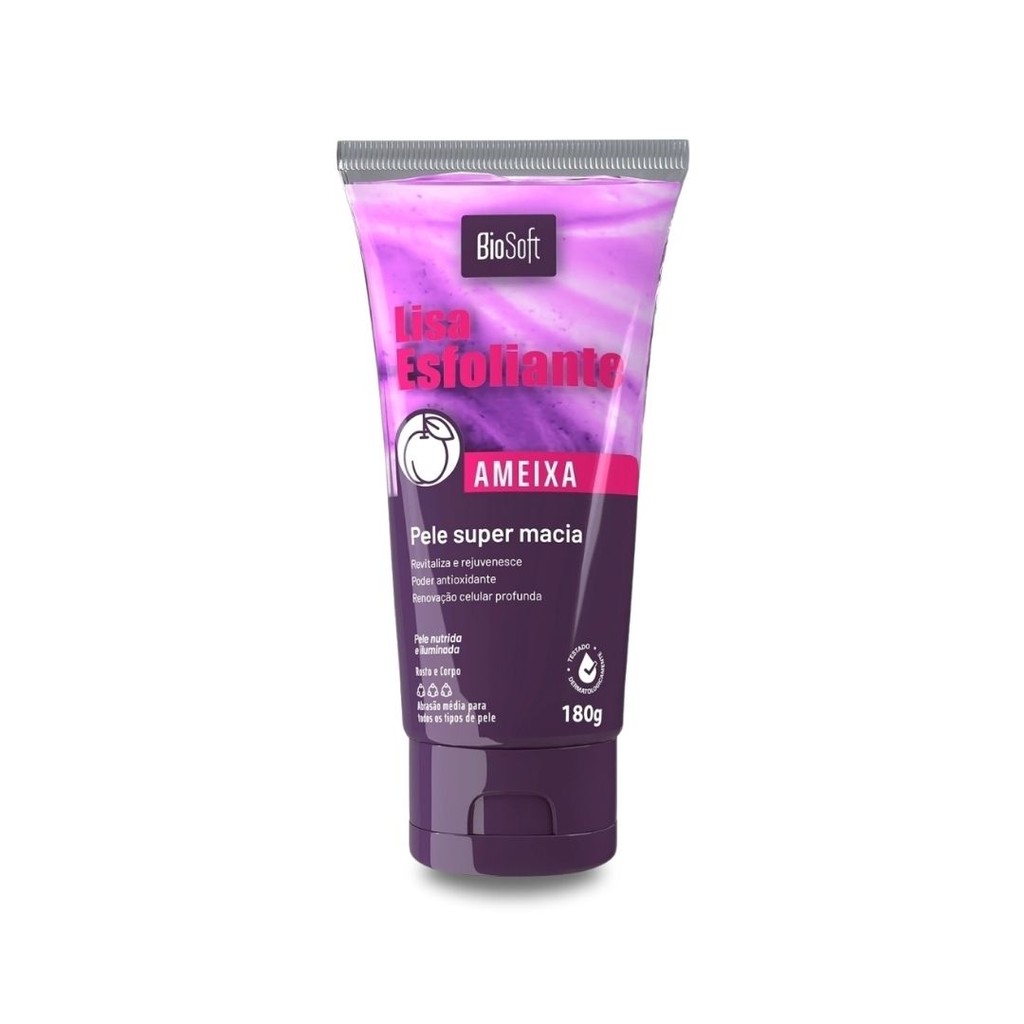 Esfoliante Ameixa 180g Rosto e Corpo Bio Soft Lisa - Pele Super Macia