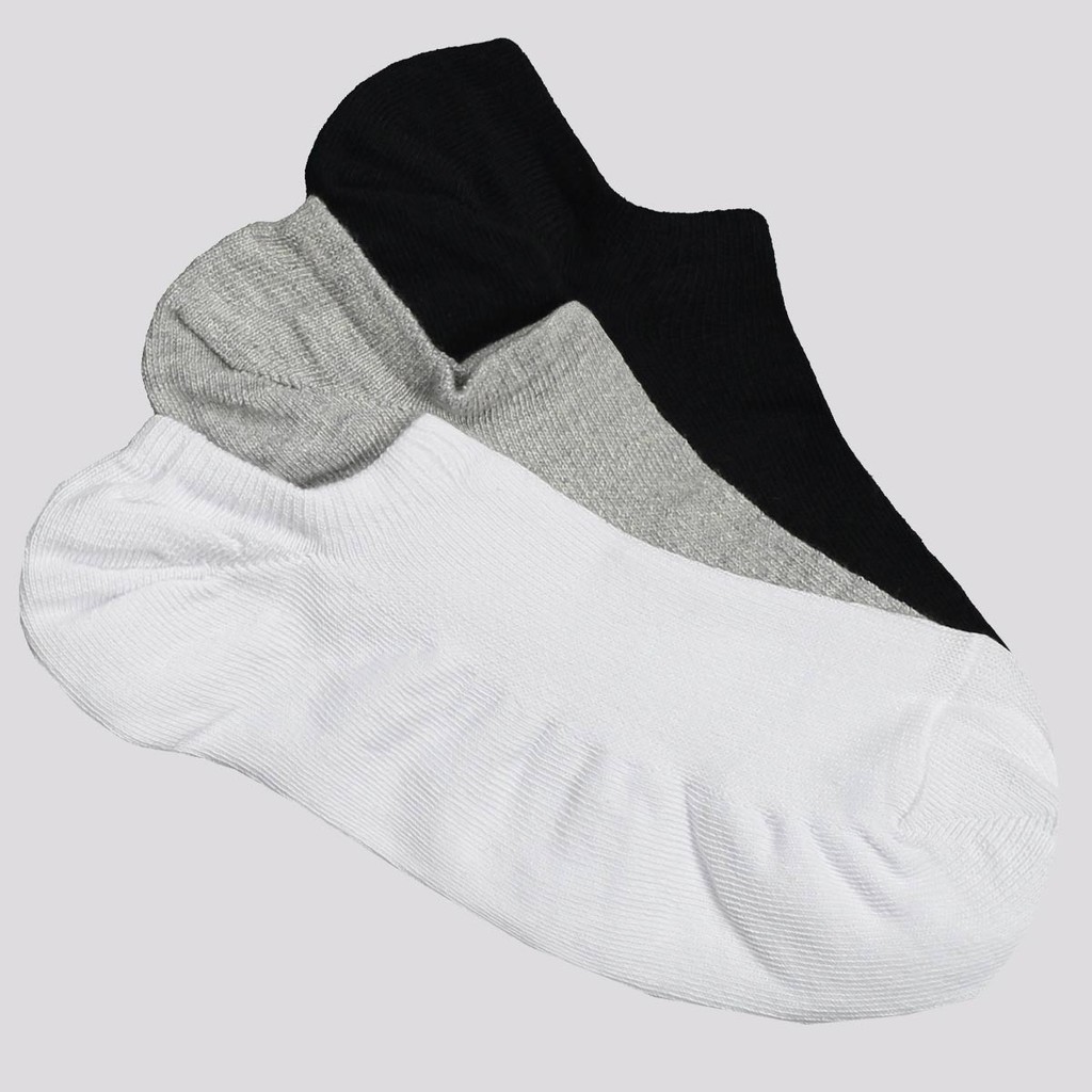 Kit Meia Selene 3 Pares Sapatilha Invisível Branca Preta e Cinza em Oferta na Shopee