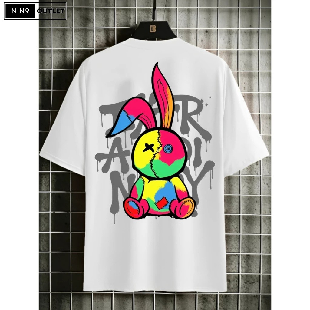 Camiseta Camisa Blusa Tumblr Coelho Graffiti Fly Streetwar T-Shirt Unissex Masculina  traje Linha   30.1 Algodão Premium