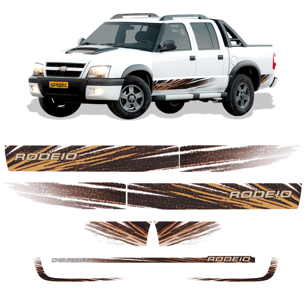 Jogo de Faixa Decorativa S10 Rodeio 2011 Adesivo Lateral em Oferta na Shopee