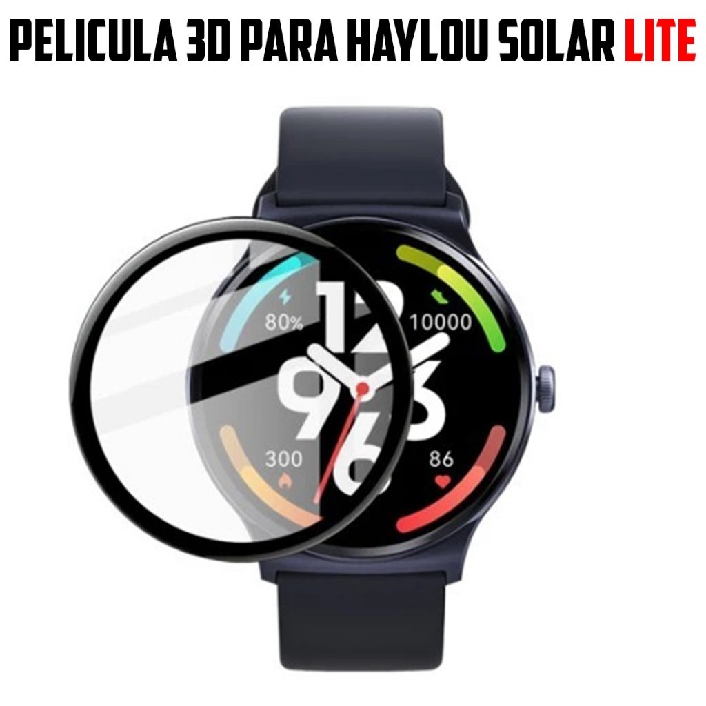 W.BILL Pelicula para Smartwatch Haylou Solar LITE Super Resistente Pelicula C/Borda 3D