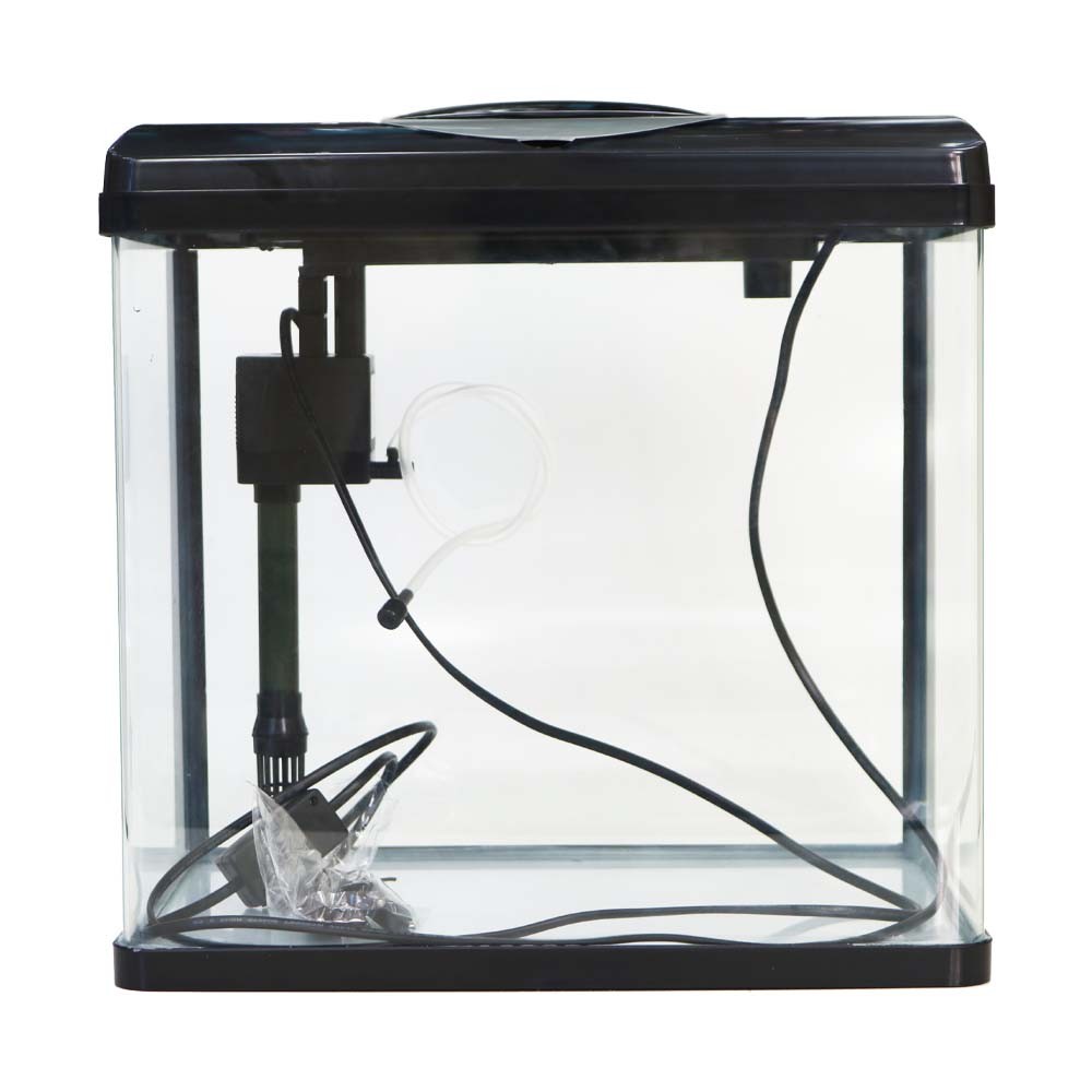 Aquário Vidro Curvo 28L Com Filtro E Luminária LA-380 Preto 220V Hopar