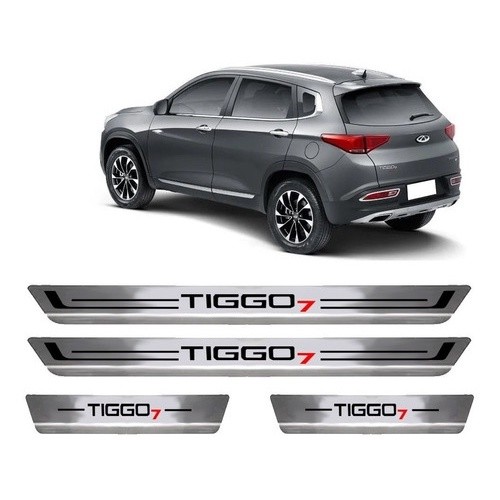 Kit Soleira Aço Inox Escovado Tiggo7 Tiggo 7 Sport Pro Max