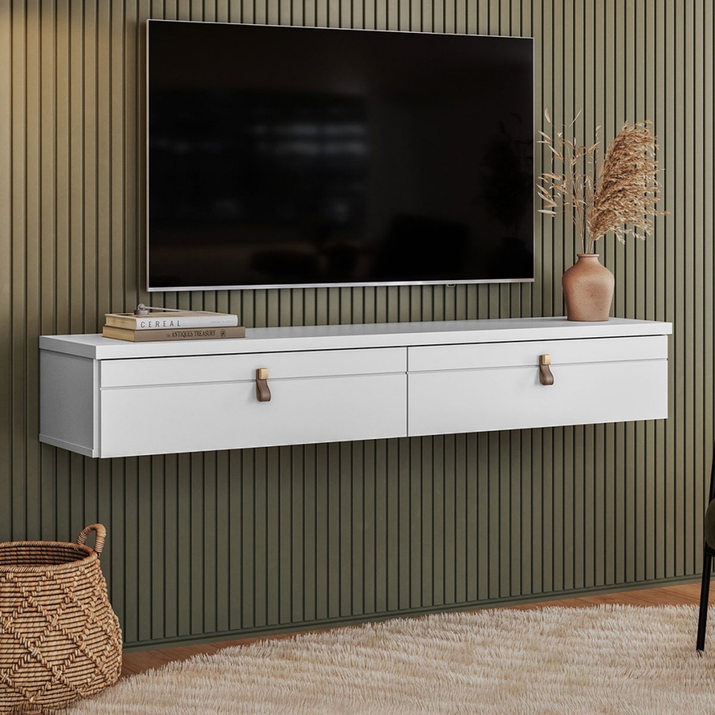 Rack para TV Até 50 Polegadas Suspenso Line 2 Portas - Olivar Móveis em Oferta na Shopee