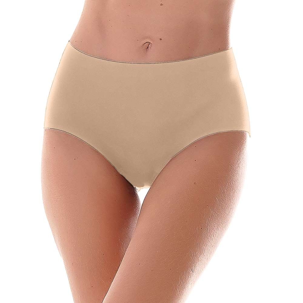 Calcinha Caleçon Cós Alto Laser Termofusionada Bege Zee Rucci em Oferta na Shopee