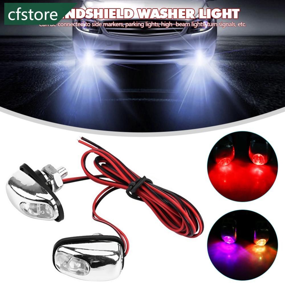 CFSTORE 2 Pçs Universal Carro LED Lâmpada De Luz Auto Pára-Brisa Lavadora Limpador Jato Água Spray Bico Arruela N9Y7