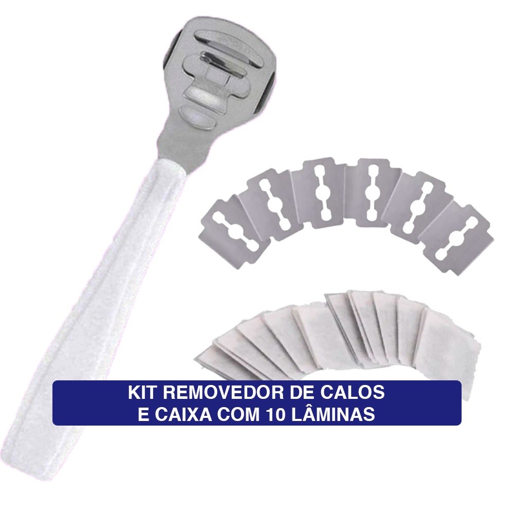 Kit Removedor de calos manual e caixa com 10 lâminas em Oferta na Shopee