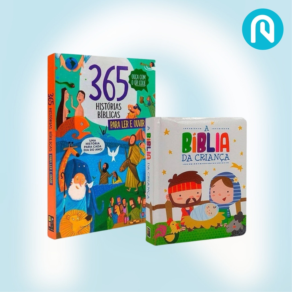 Kit C/2 Livros / 365 Histórias Bíblicas + A Bíblia da Criança 