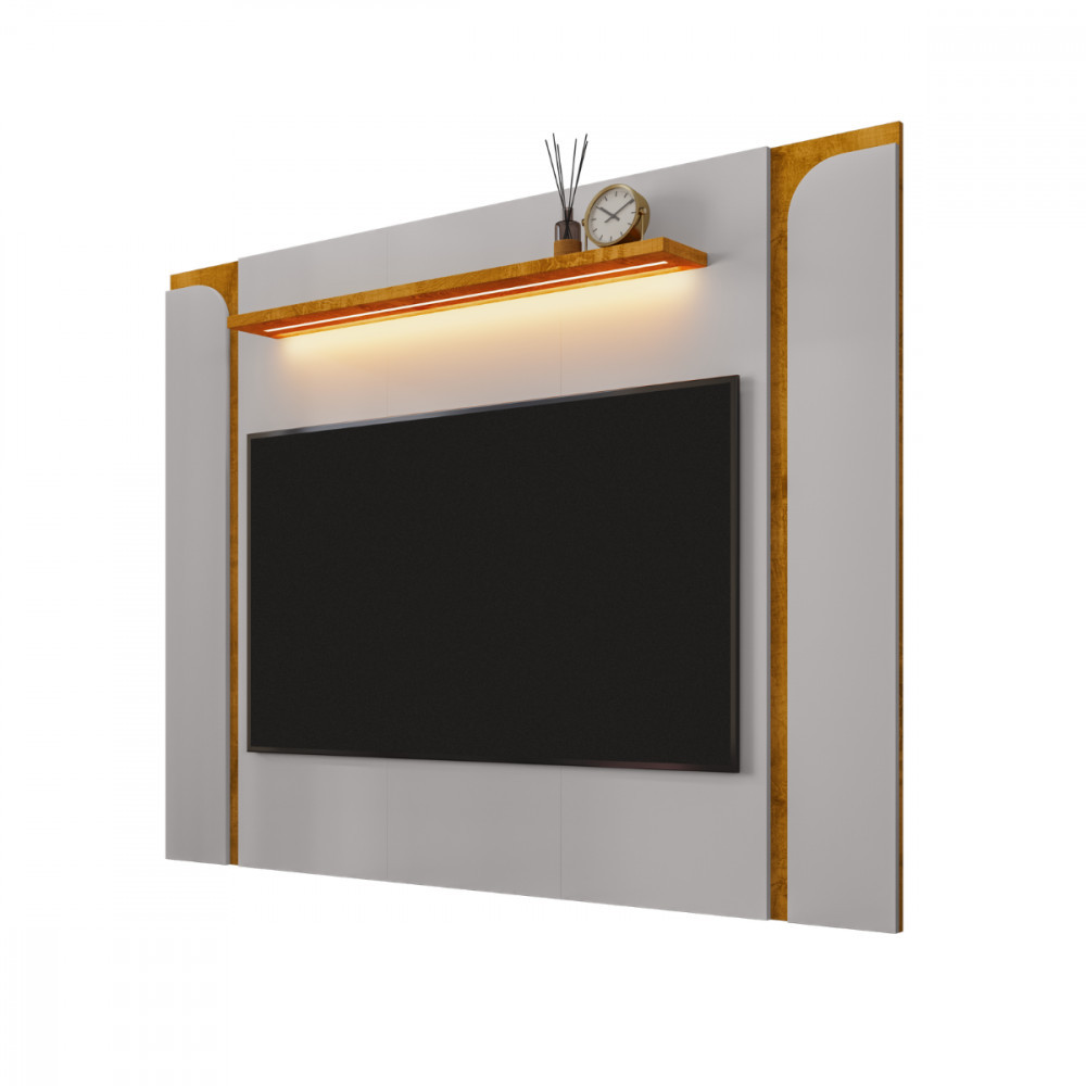 Painel para TV até 75 Polegadas Maresias Naturalle Off White Bechara em Oferta na Shopee