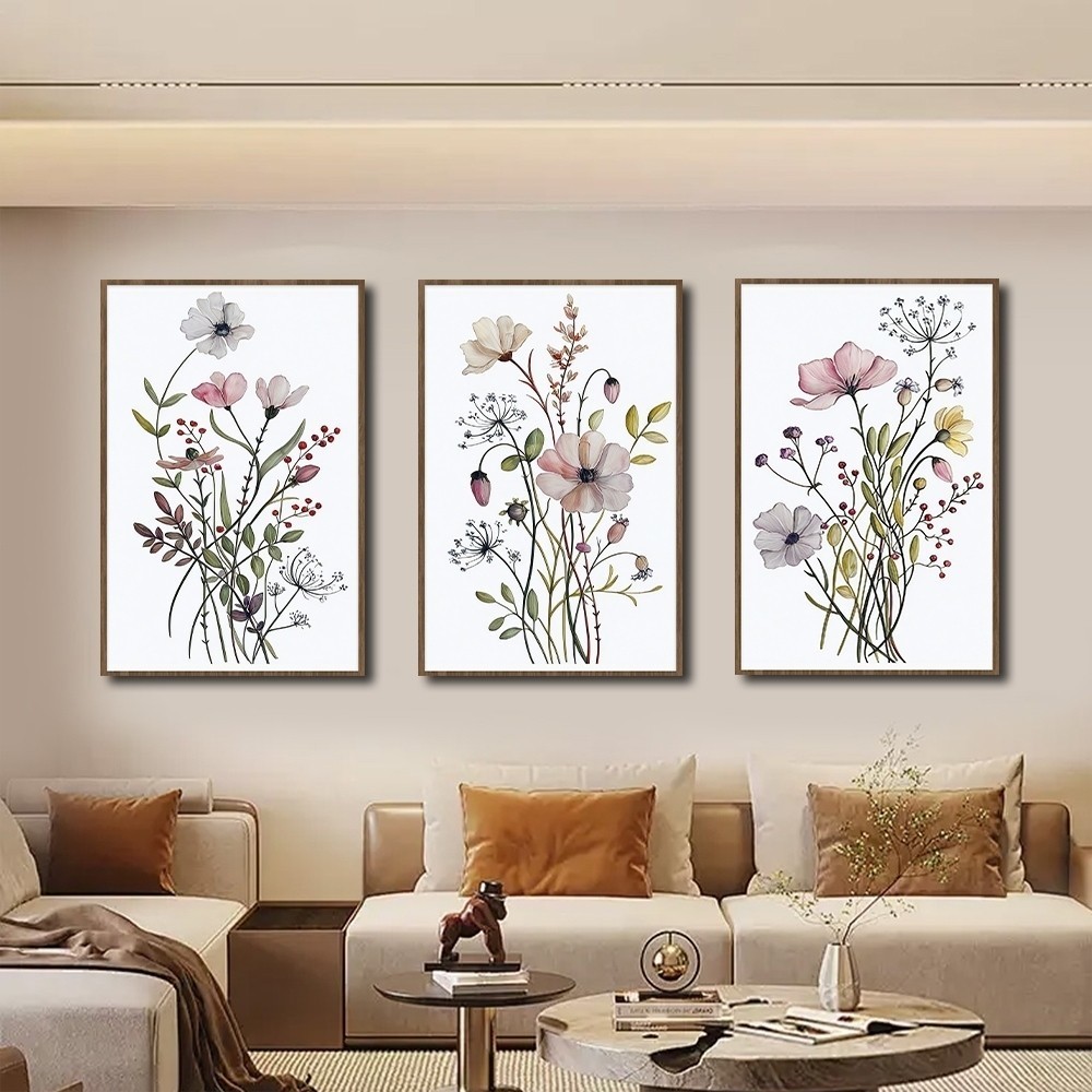 3Pcs 40x60/20x30cm Quadro decorativo estampas florais coloridas planta aquarela decoração para casa sala quaro WT2019 em Oferta na Shopee