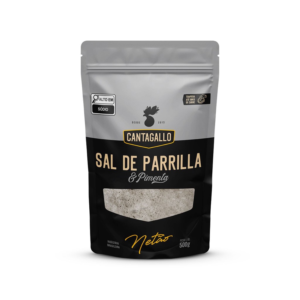 Sal de Parrilla e Pimenta Netão CantaGallo 500G - Refil Econômico - O preferido das hamburguerias em Oferta na Shopee