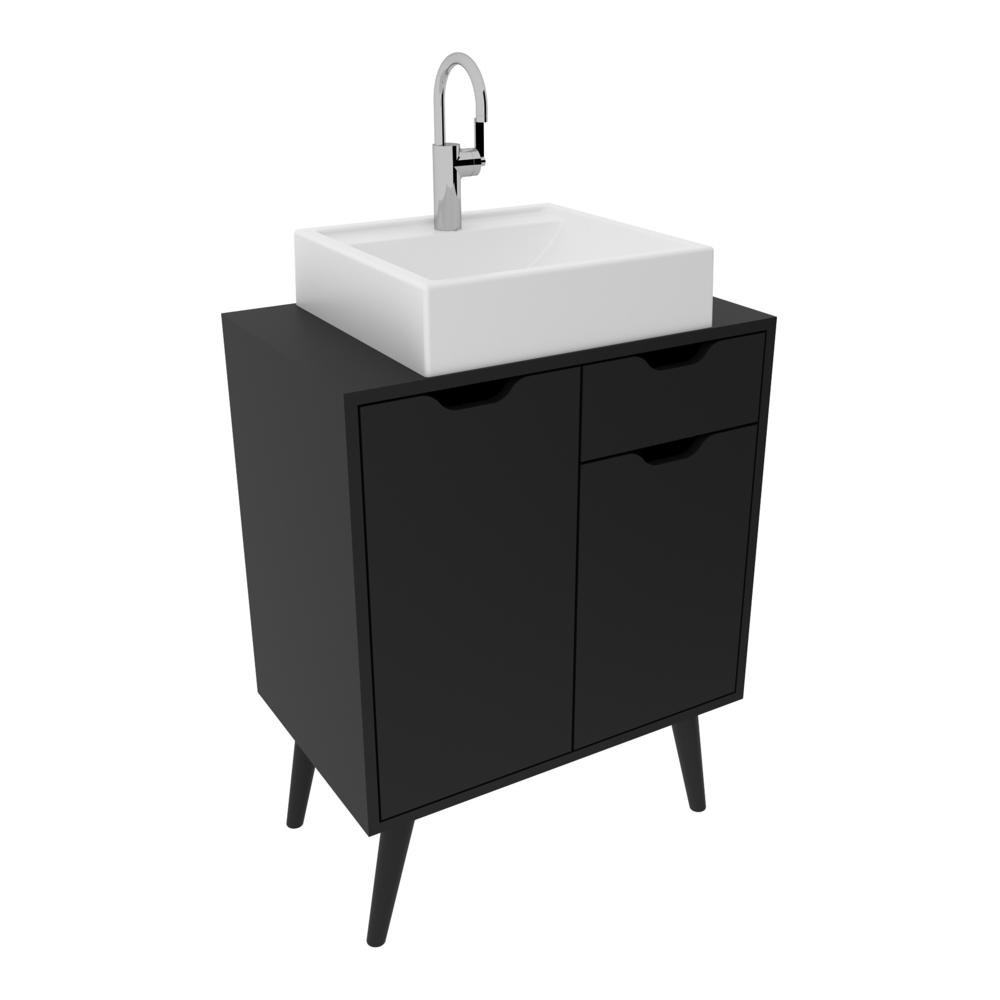 Gabinete Banheiro 60cm 2 Portas e 1 gaveta Retrô Multimóveis CR10118 - Home & Living