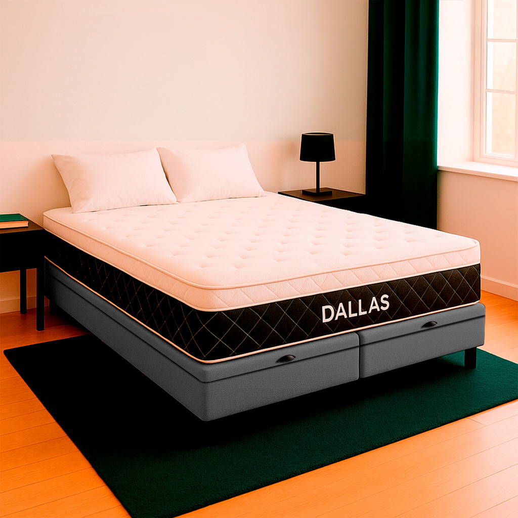 Cama Box Baú Queen e Colchão Dallas Molas V-Store