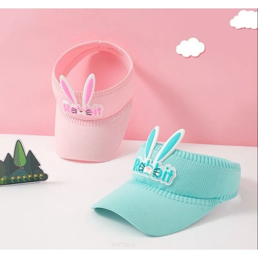 Promoção Chapéu de Sol Infantil de Verão com Orelhas de Coelho Leve e Confortável para Crianças em Oferta na Shopee