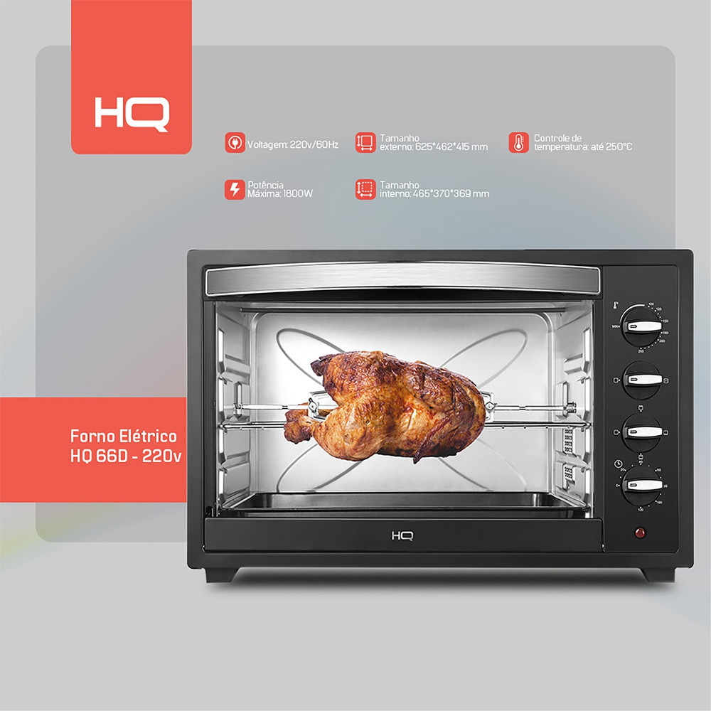 Forno Elétrico HQ66D de Bancada 66L HQ em Oferta na Shopee