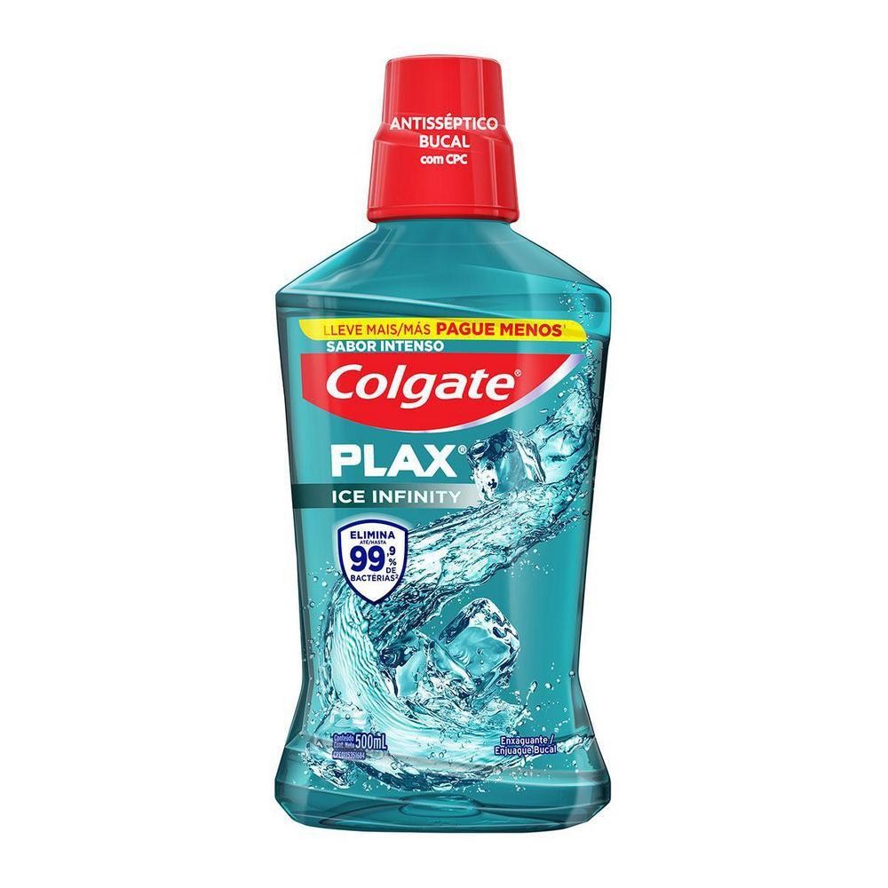 Enxaguante Bucal Colgate Plax Ice Infinity Leve 500ml Pague 350ml em Oferta na Shopee