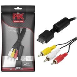 Cabo Adaptador Av Áudio/Vídeo E Rca Para Ps1-ps2-ps3 1,85 Metros
