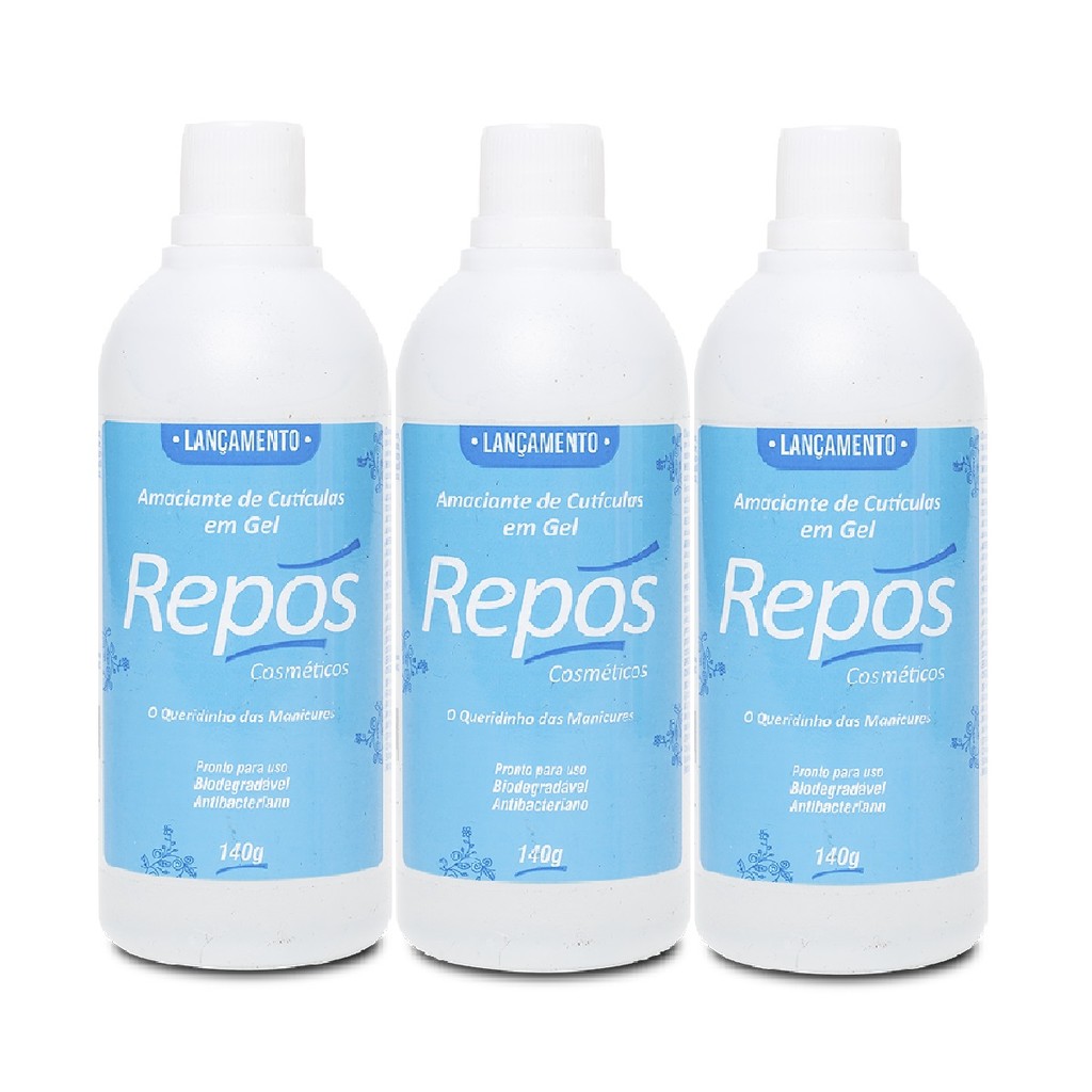 Repos Amaciante de Cutículas em Gel 140g Kit 3un