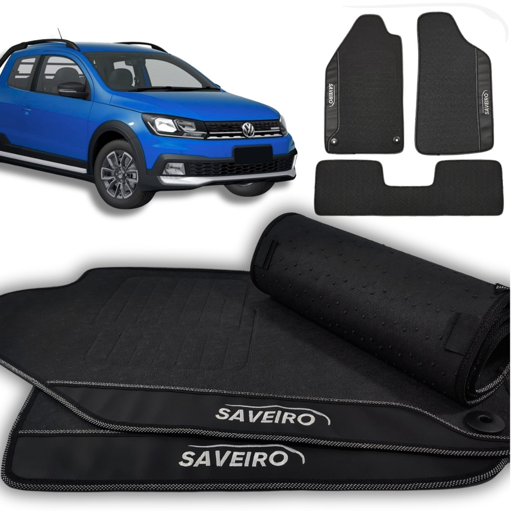 Tapete Saveiro G5 Cab Dupla Borracha Tapete Saveiro Robust Bordado Tapete Saveiro 2013 a 2026