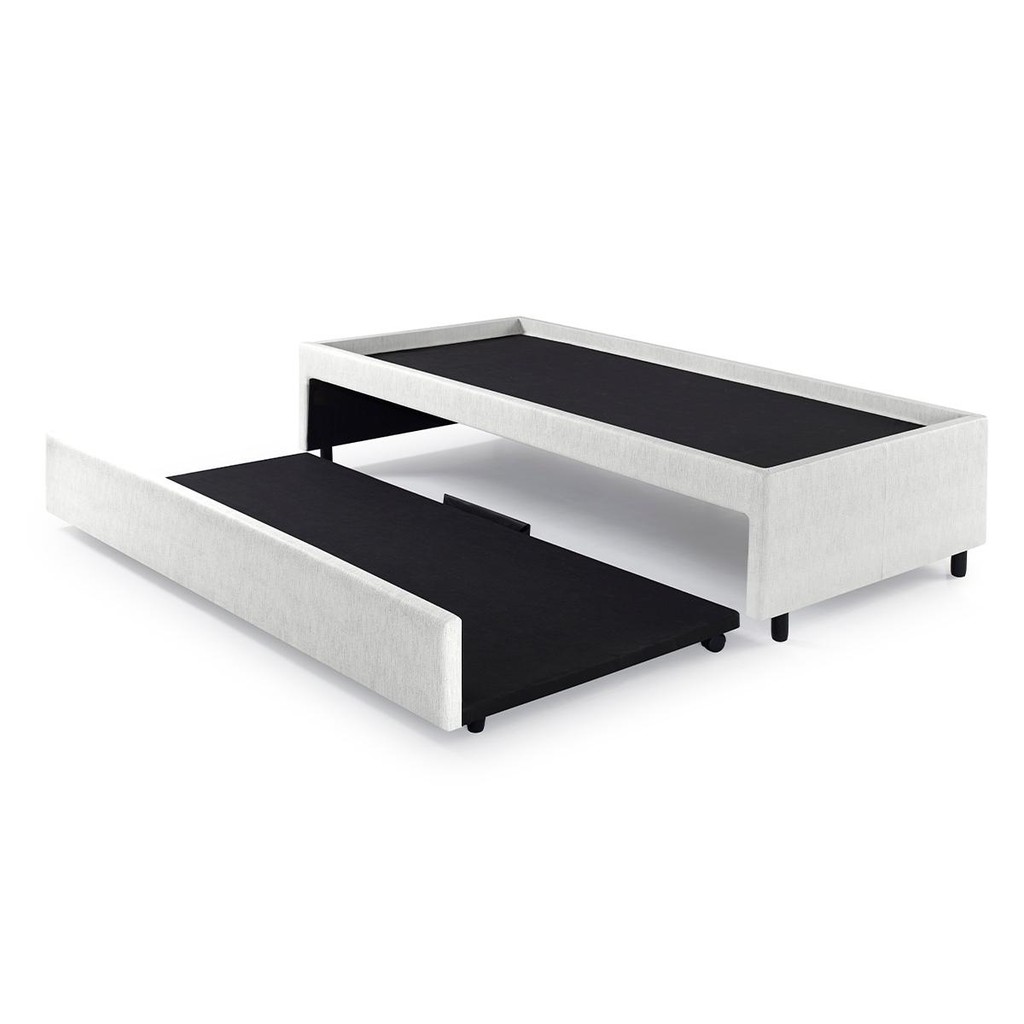 Bicama Box para Dois Colchões Solteiro Courino Branco 88x188