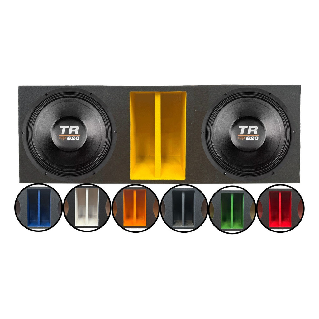 CAIXA DUTO RÉGUA COLORIDO 2 ALTO FALANTES TRITON 12 TR 620 WOOFER