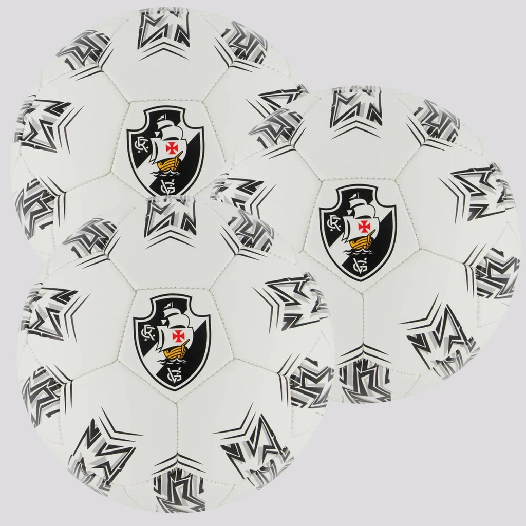 Kit 3 Bolas Vasco Estádios Campo Branca