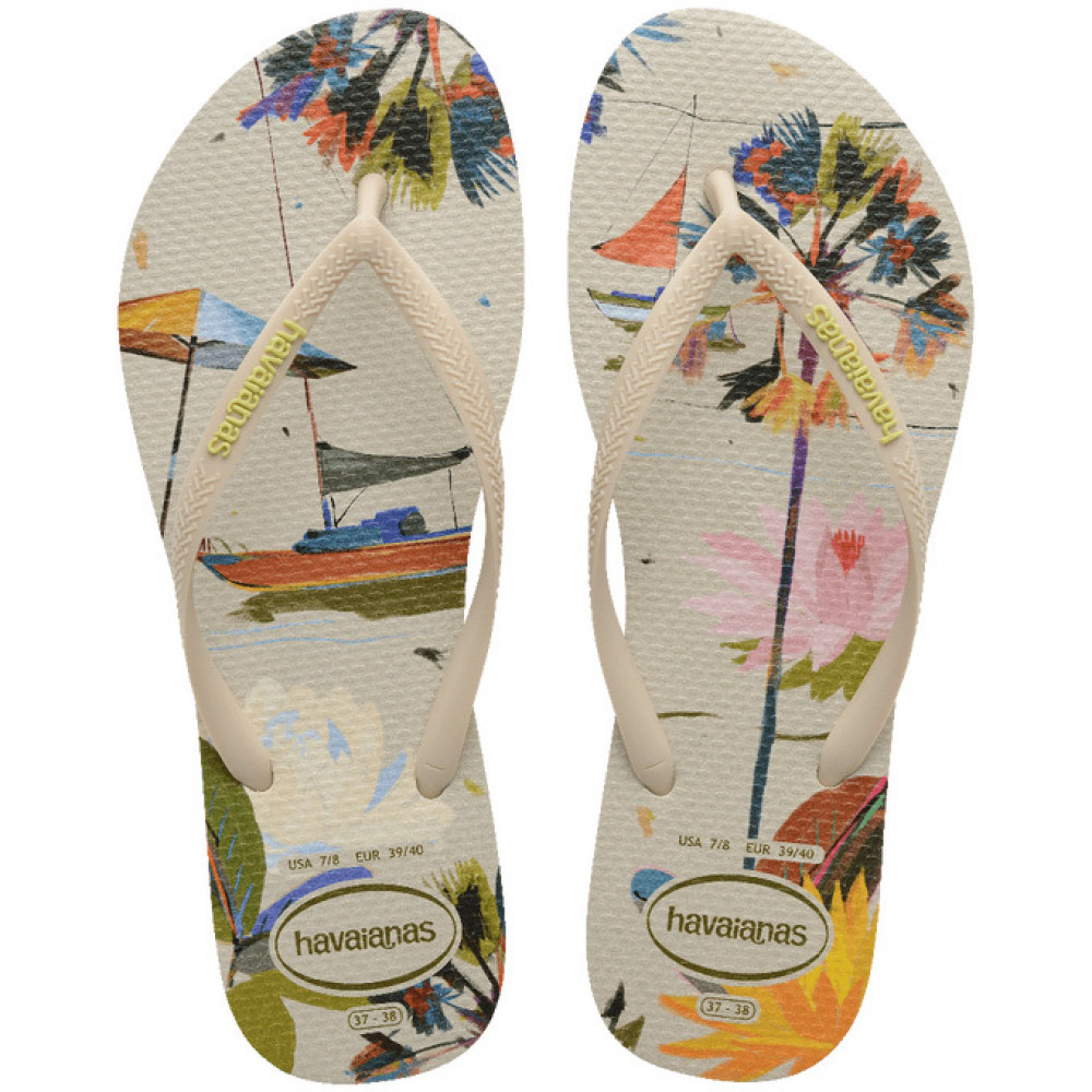 Chinelo Havaianas Slim Summer Bliss Bege Palha