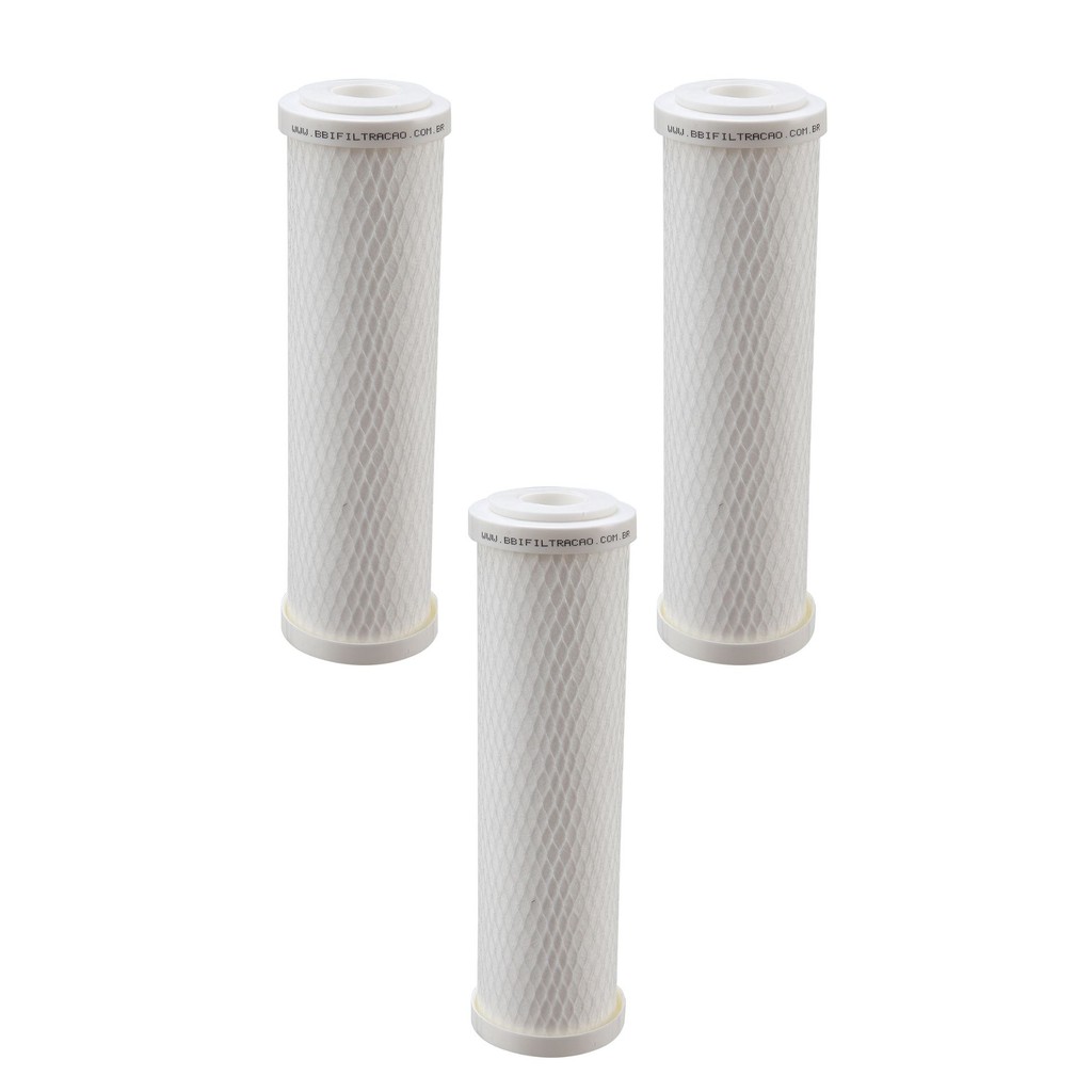 KIT 03 UN Refil PP10E BBI 9.3/4 PP Encaixe Compatível 9 3/4"Planeta Água BBI Pentair Acquabios