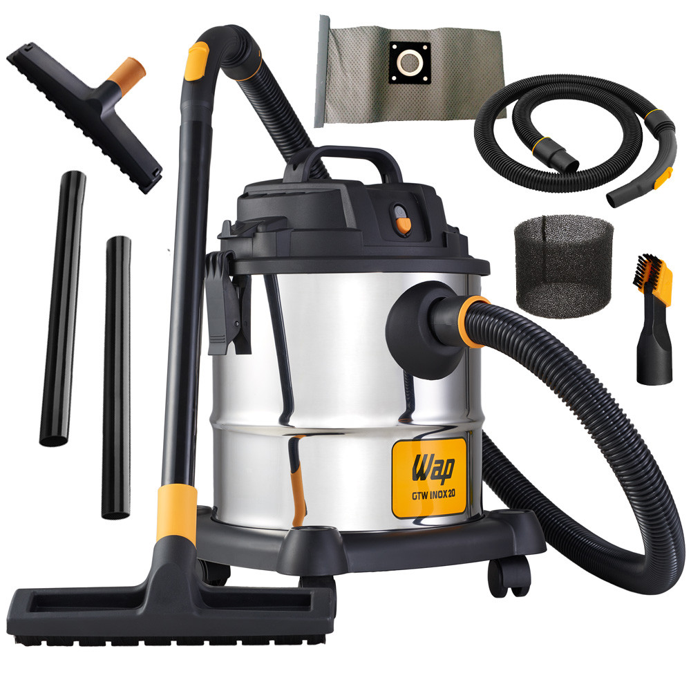 Aspirador de Pó e Água Profissional Barril Inox 20 Litros 1600W Wap