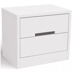 Mesa De Cabeceira Com 2 Gavetas Kappesberg Mdf/mdp 48x38x54 Cm Pintura Uv Brilhante Branco S822
