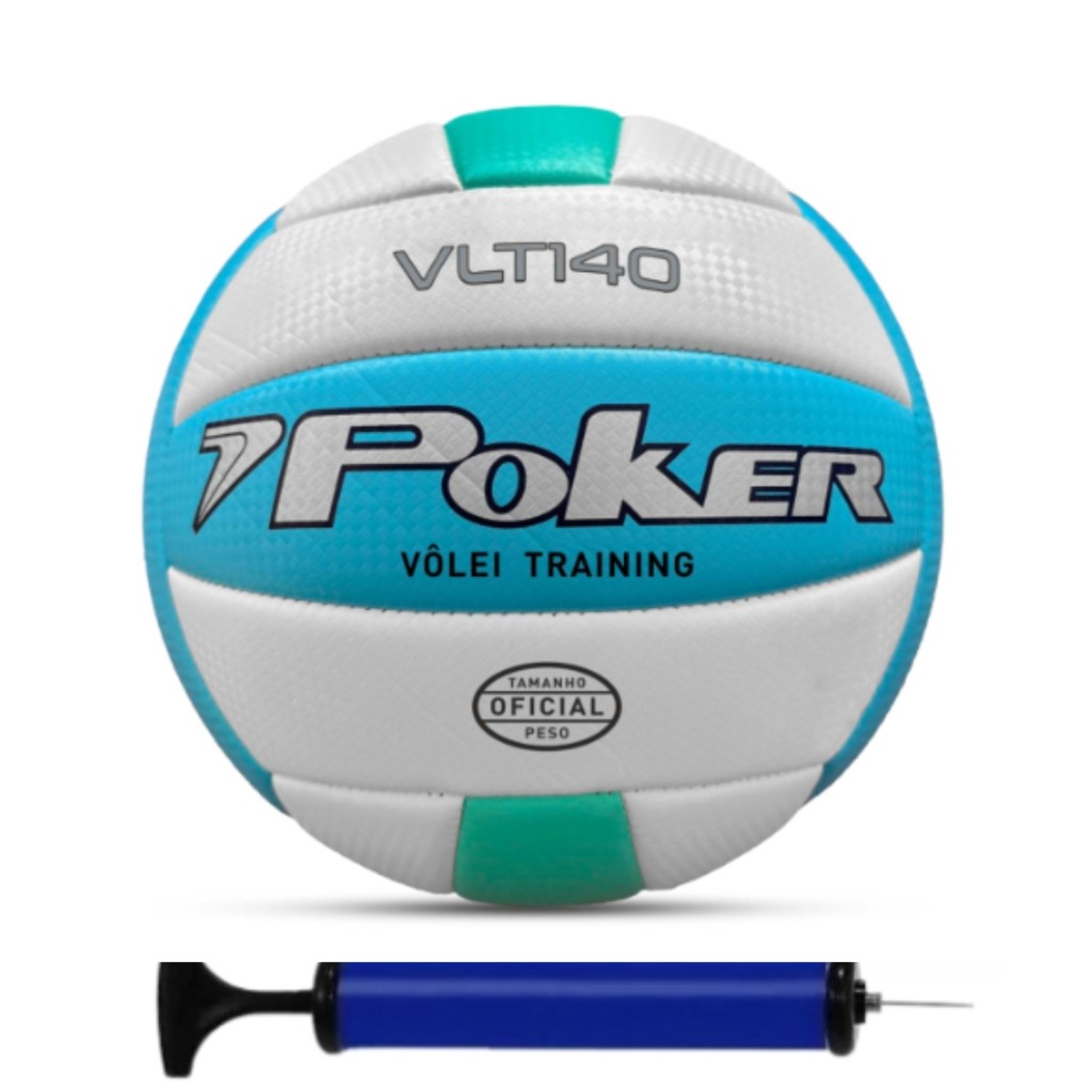 Bola De Vôlei Training Poker Original Quadra + Bomba De Ar