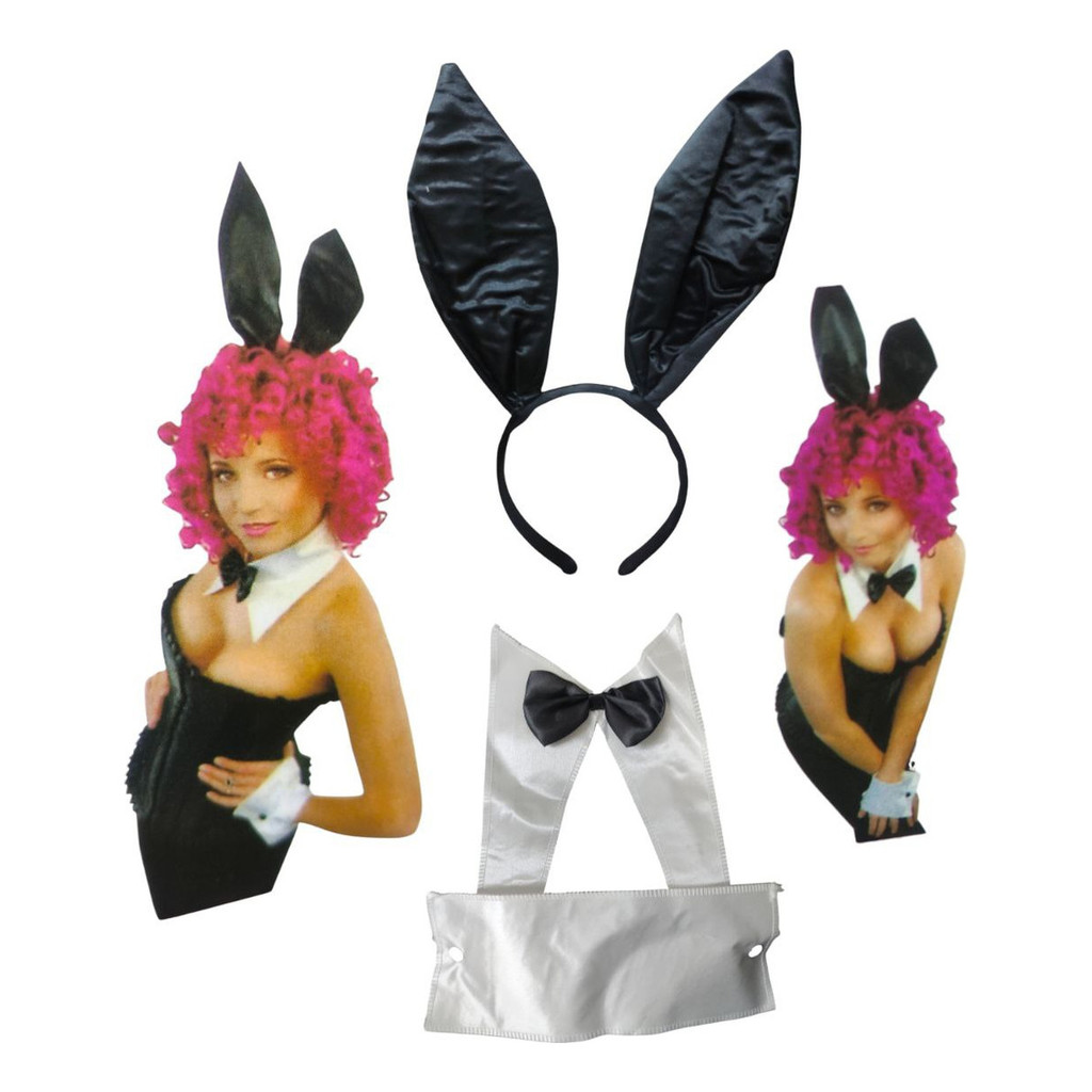Kit Fantasia Coelhinha Sexy Cosplay Playboy Carnaval