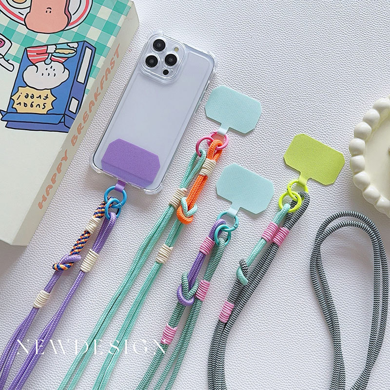 Cordão destacável de dupla utilização para celular, costura dupla, Crossbody, corda longa, alça externa, Anti-perda, cli