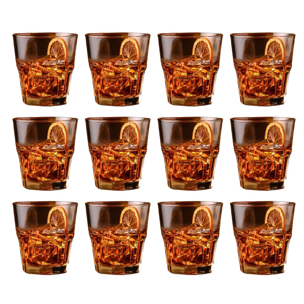 Jogo Com 12 Copos De Shot De Vidro Para Bar Dose Tequila Cachaça Pequeno 45ml Design Casual Moderno