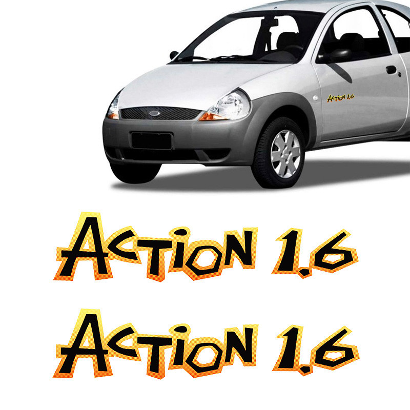 Par Adesivos Compativel Com Ka Action 1.6 Lateral Generico em Oferta na Shopee