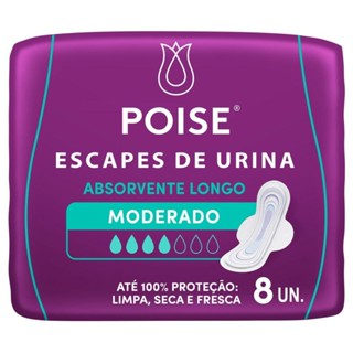 Absorvente Poise Escapes De Urina Longo Moderado Com 8 em Oferta na Shopee