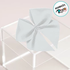 Lacinho de Fita de Cetim Branco 38mm - 7,6cm - Cor 201 - 6 unidades - Progresso - Rizzo